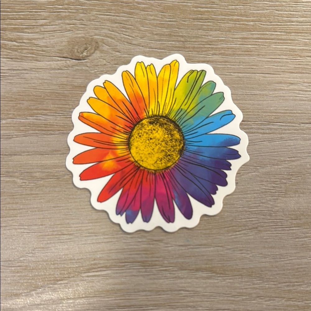 Rainbow Flower Waterproof Vinyl Sticker